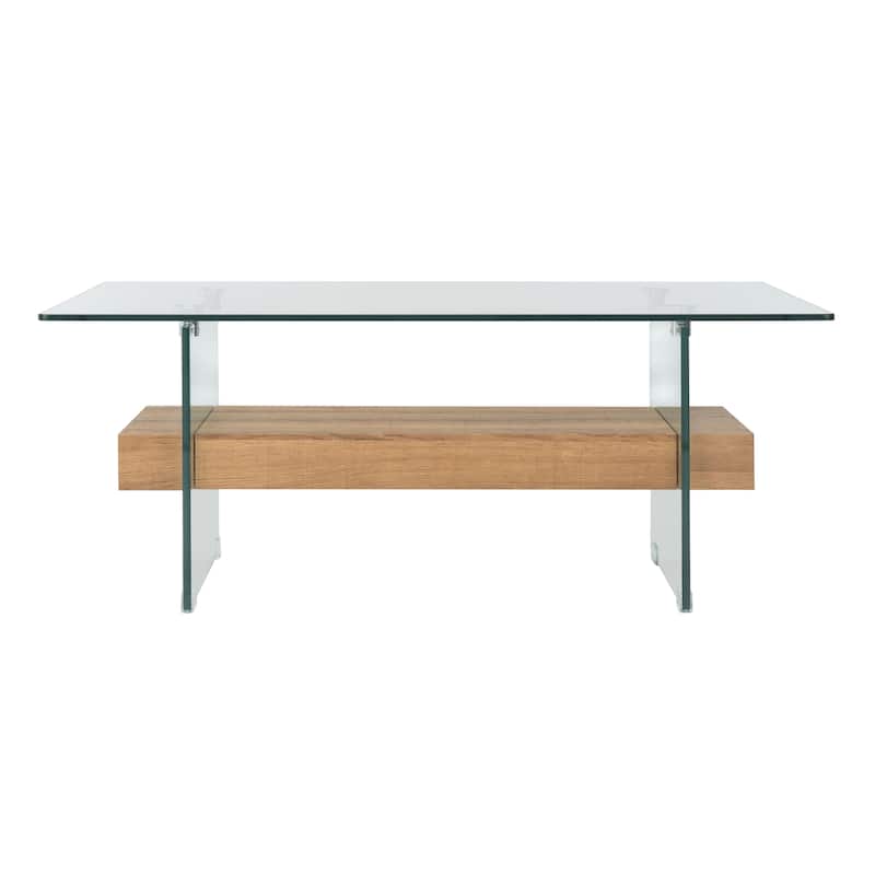 SAFAVIEH Kayley Modern Glass Coffee Table - 43.3" x 23.6" x 16.5"
