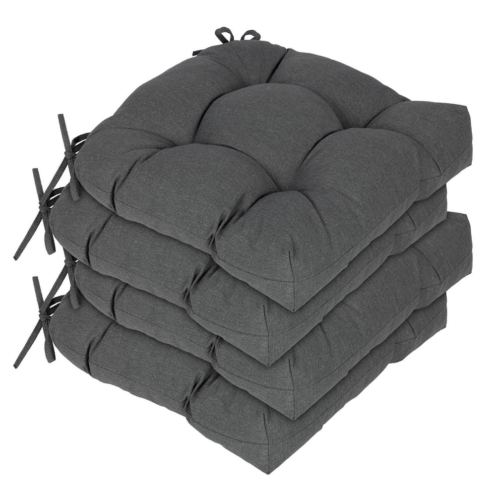 Aoodor 19-inch Tufted Outdoor/Indoor Chair Cushions, Set of 4 - 19"x19"x5"