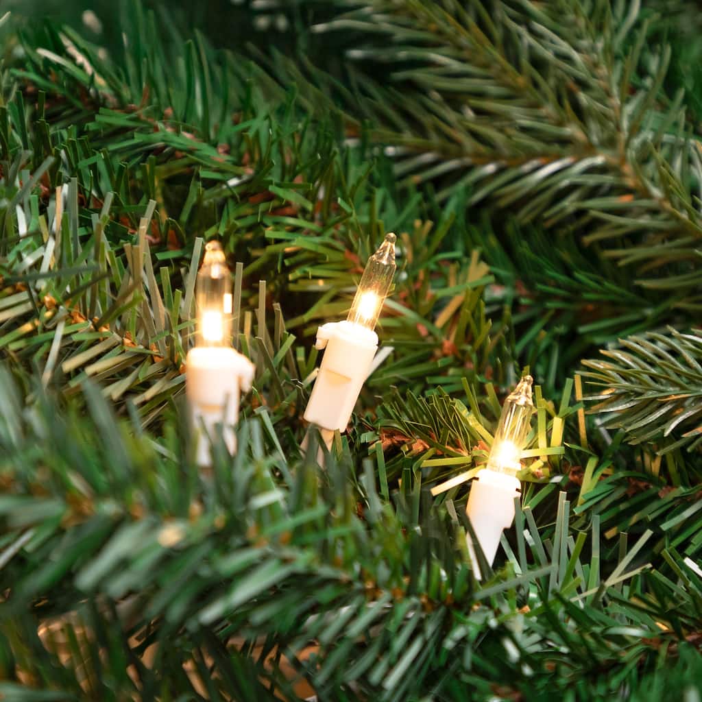 100-Count Clear Mini Christmas Light Set, 20.25ft White Wire