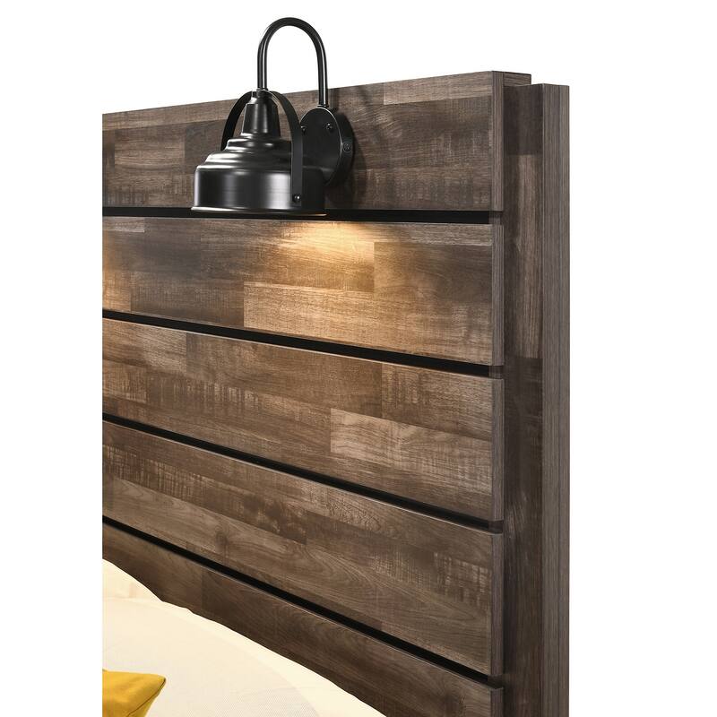 Edyth 3 Piece Brown Platform Bedroom Set