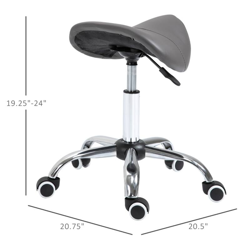 Adjustable Dark Grey Salon Stool with Premium Faux Leather Ergonomic Design for Beauty Tattoo Medical and Office Use