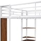 preview thumbnail 7 of 8, Full Size Metal Loft Bed with 2 Shelves & 1 Desk, Sturdy Bedframe w/2 Ladders & Safety Rails for Kids Teens Adults, White