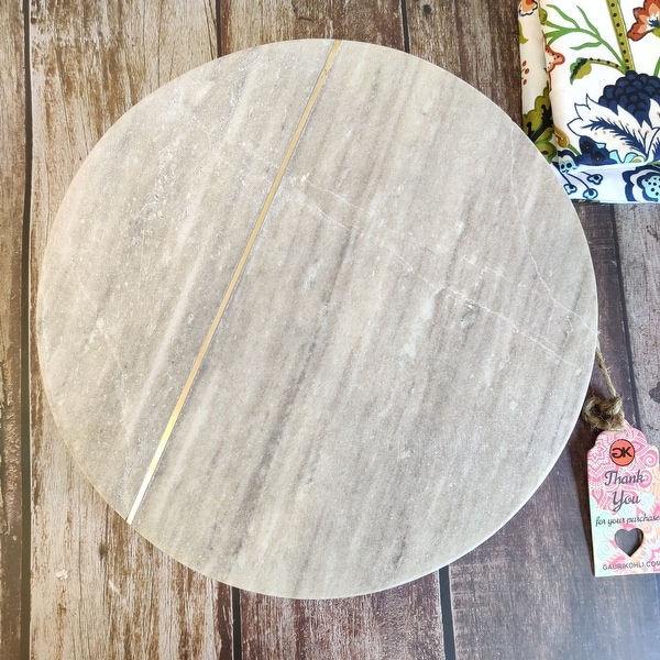 GAURI KOHLI Amaelia Gray Marble Lazy Susan (12") - 12.0" X 12.0". Opens flyout.