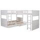 preview thumbnail 6 of 7, White Triple Bunk Bed with Loft, 2 Drawers, Twin Size