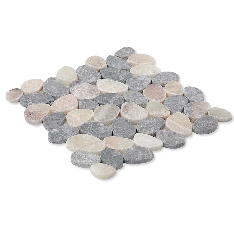 Cruz Bay Studio XC3 Coin Marble - 11" x 11" Pebble and Rock Floor and