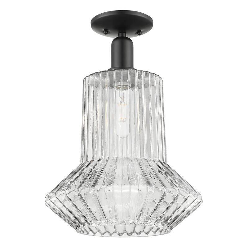 Innovations Lighting Endless Possibilities Arcadia - Springwater - 1 Light 12" Semi-Flush Mount - Matte Black