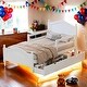 preview thumbnail 2 of 24, Twin Size Wood Platform Bed with Guardrails on Both Sides and Two Storage Drawers for Home For Home