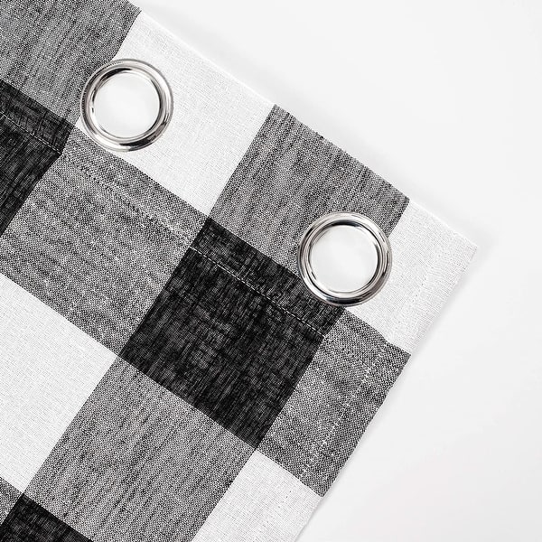 Black and White Buffalo Check Curtains Rod Pocket Options for Cotton and  Blackout Lining 