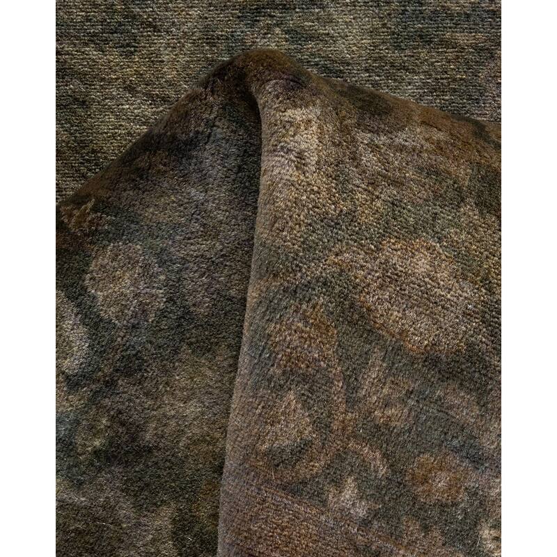 Overton Hand Knotted Wool Vintage Inspired Modern Contemporary Overdyed Gray Runner Rug - 2' 7" x 8' 8"