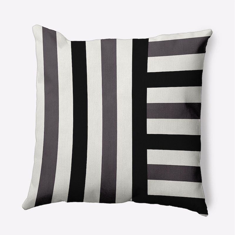 Stripes Decorative Throw Pillow - Dark Gray - 16" x 16"