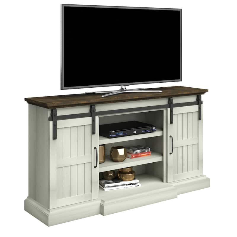 Sliding Barn Door TV Stand for TVs up to 70", Two Tone
