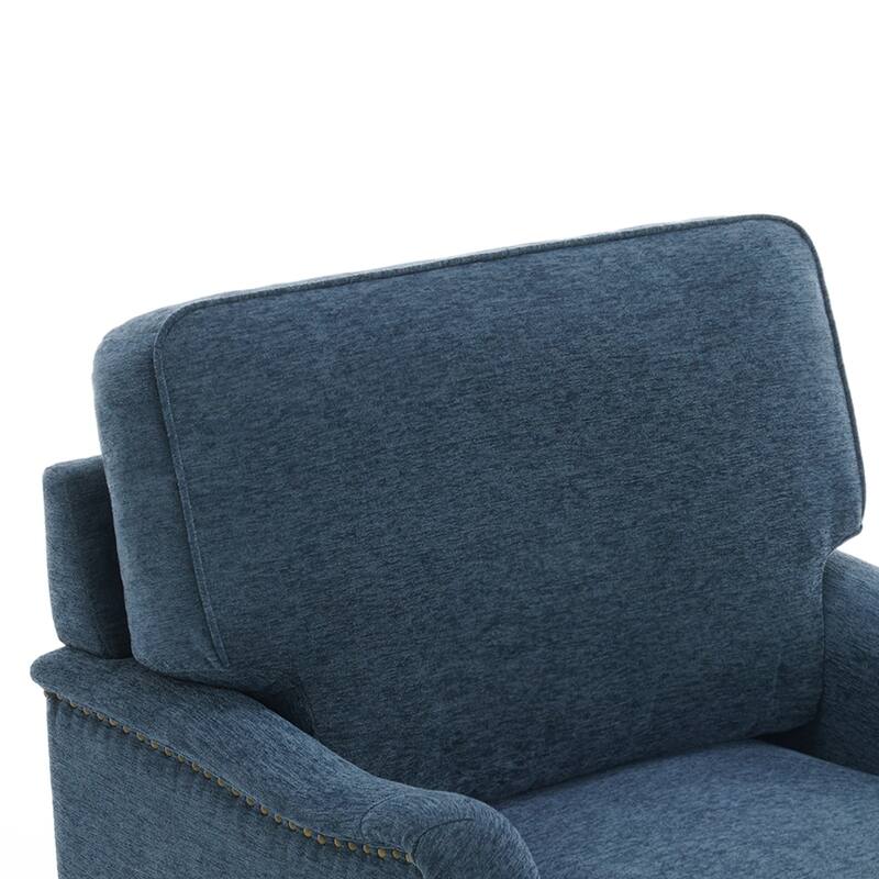 Skirted Swivel Accent Nailhead Barrel Chair