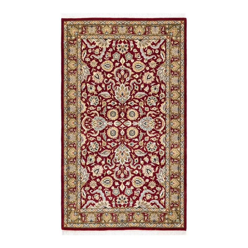 Overton Hand Knotted Wool Vintage Inspired Traditional Mogul Red Area Rug - 3 x 5