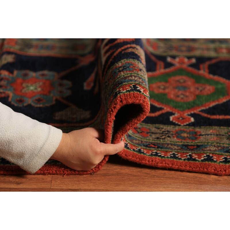 Orange Medallion Heriz Serapi Oriental Large Rug Handmade Wool Carpet - 16'4"x 24'6"