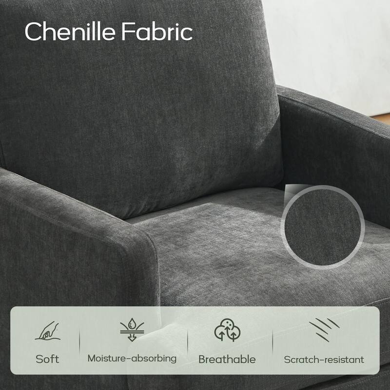 set of 1 Accent Chair for Bedroom Living Room with Wood Legs
