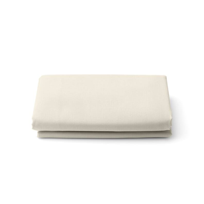 A1HC 100% Organic Cotton Flat Sheet, 300 TC GOTS Certified , Fair Trade Certified, Oeko-TEX Certified, Soft & Silky Sateen Weave - Ivory - Queen