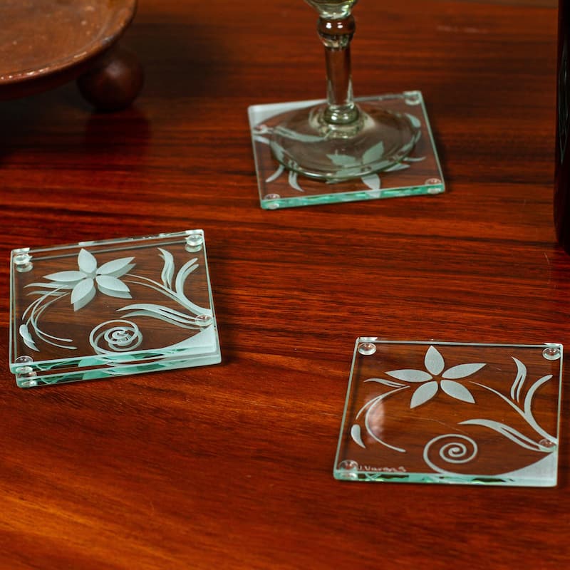 Novica Handmade Gentle Desert Breeze Glass Coasters (Set Of 4)