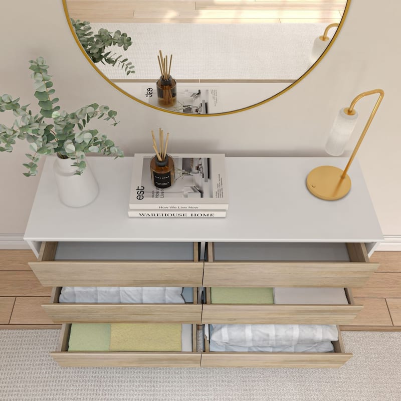 Plank and Beam Scandinavian 6-Drawer Dresser