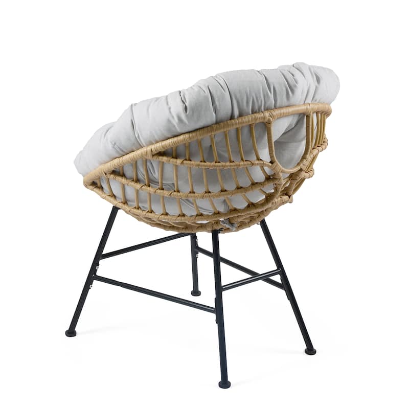 Kauai Palos Outdoor Wicker Lounge Chair With Cushion (Set of 2) by Christopher Knight Home