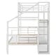 preview thumbnail 5 of 22, Metal Twin over Full Bunk Bed with Storage Staircase and Open Wardrobe,Kids and Baby