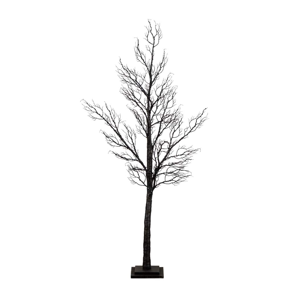 Pre-Lit Minimalist Twig Halloween Artificial Tree - 5' - Multicolor LED Lights