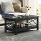 preview thumbnail 9 of 47, Farmhouse Coffee Table with Storage 2-Tier Center Table for Living Room Black