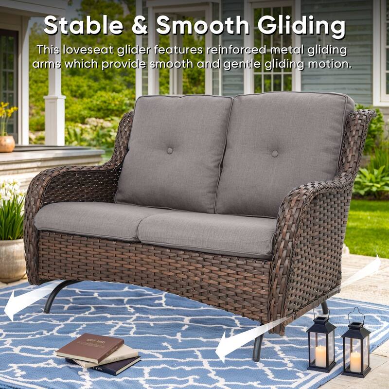 Outdoor Glider Loveseat Sofa Funitre Set