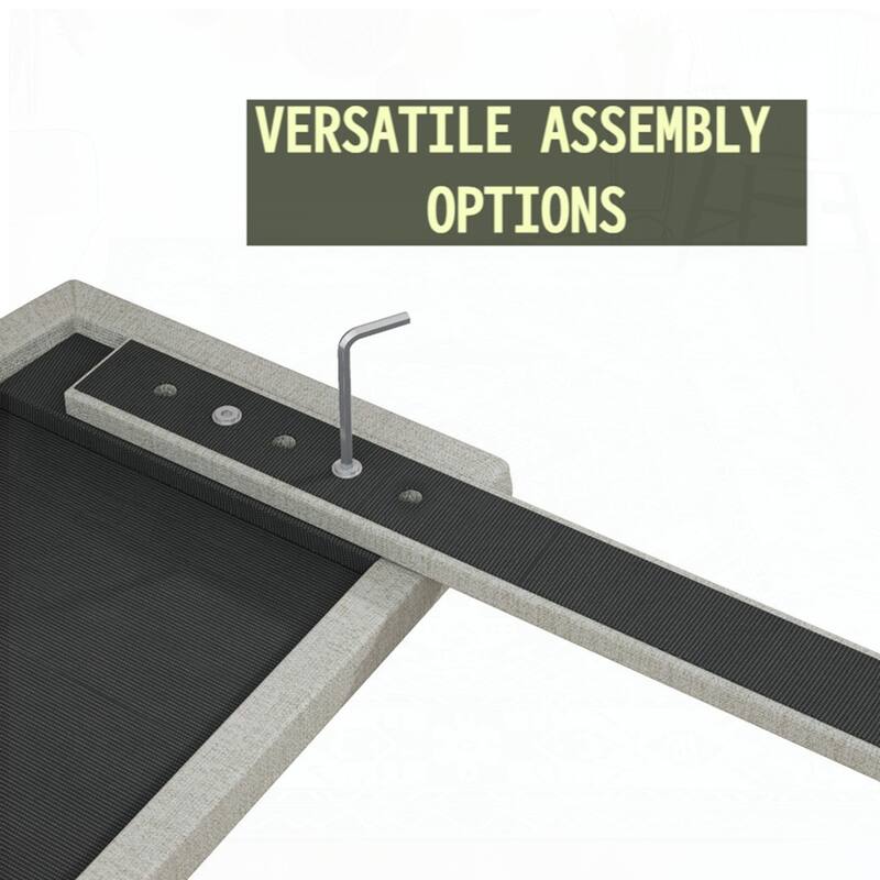 Bed Frame Upholstered Platform Bed with Adjustable Headboard