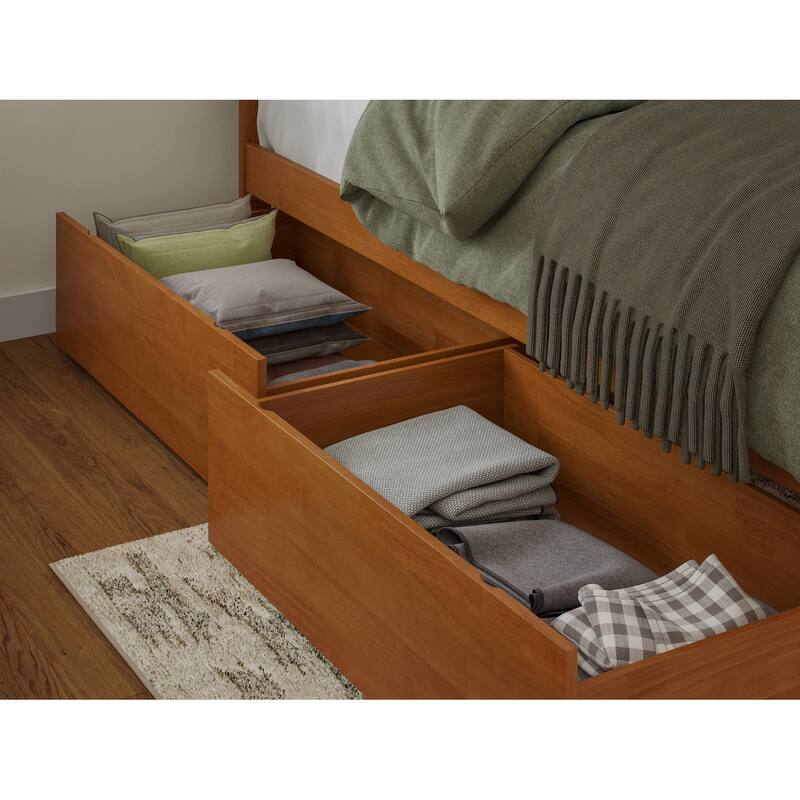 Mission Platform Bed with Footboard and Storage Drawers