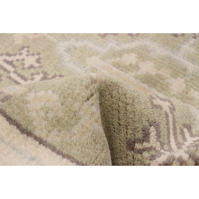 ECARPETGALLERY Hand-knotted Royal Oushak Olive Wool Rug - 2'7 x 8'0