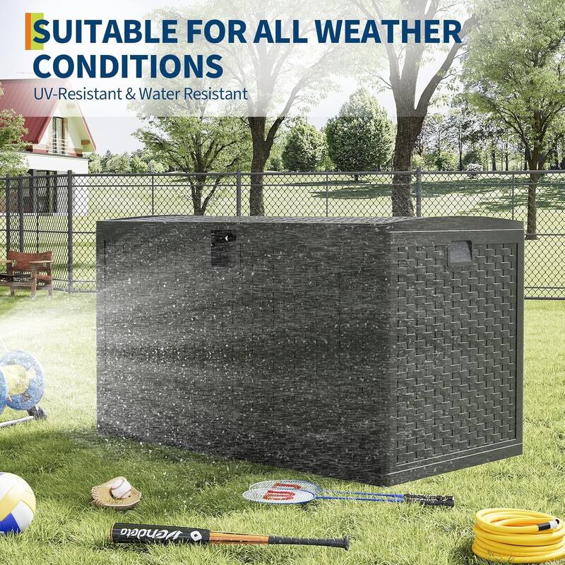 120 Gallon Outdoor Waterproof Storage Box Lockable for Patio