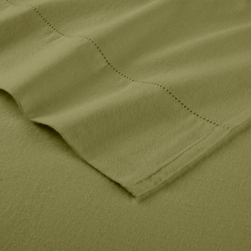 Pointehaven Solid Cotton 180 GSM Deep Pocket Oversized Brushed Flannel Sheet Set