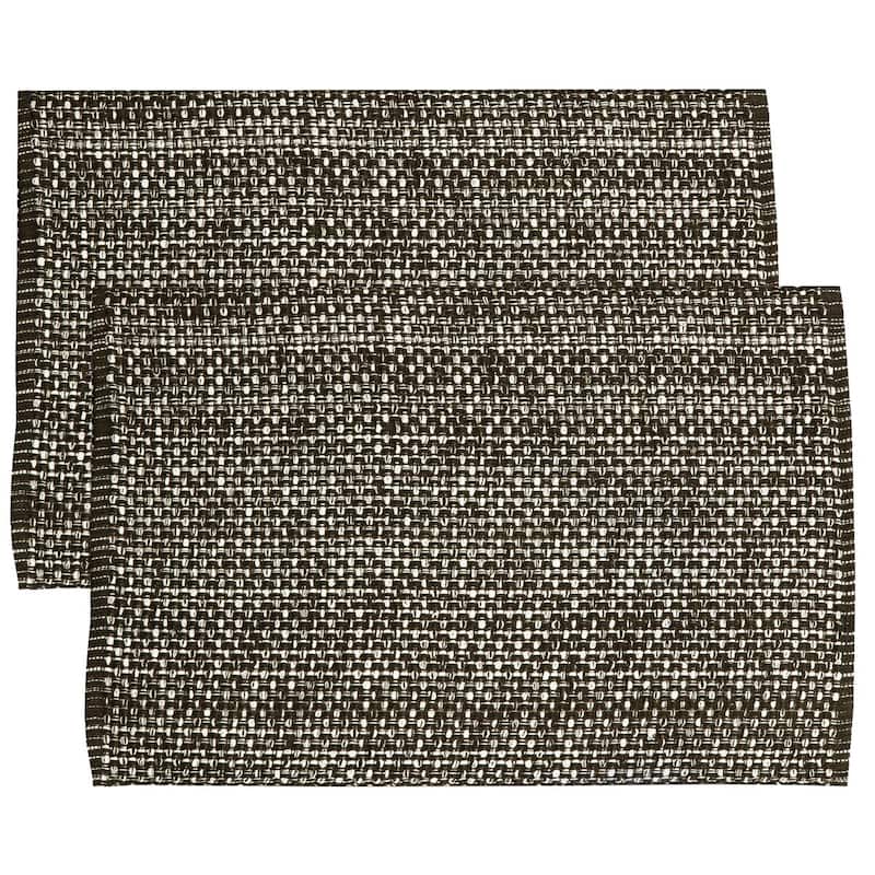 Sweet Home Collection Two Tone Cotton Woven 13x19 Placemats Chocolate (Set of 2, 4, or 6) - Set of 2