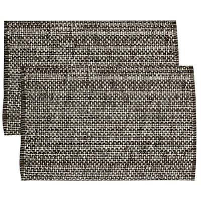 Sweet Home Collection Two Tone Cotton Woven 13x19 Placemats Chocolate (Set of 2, 4, or 6)