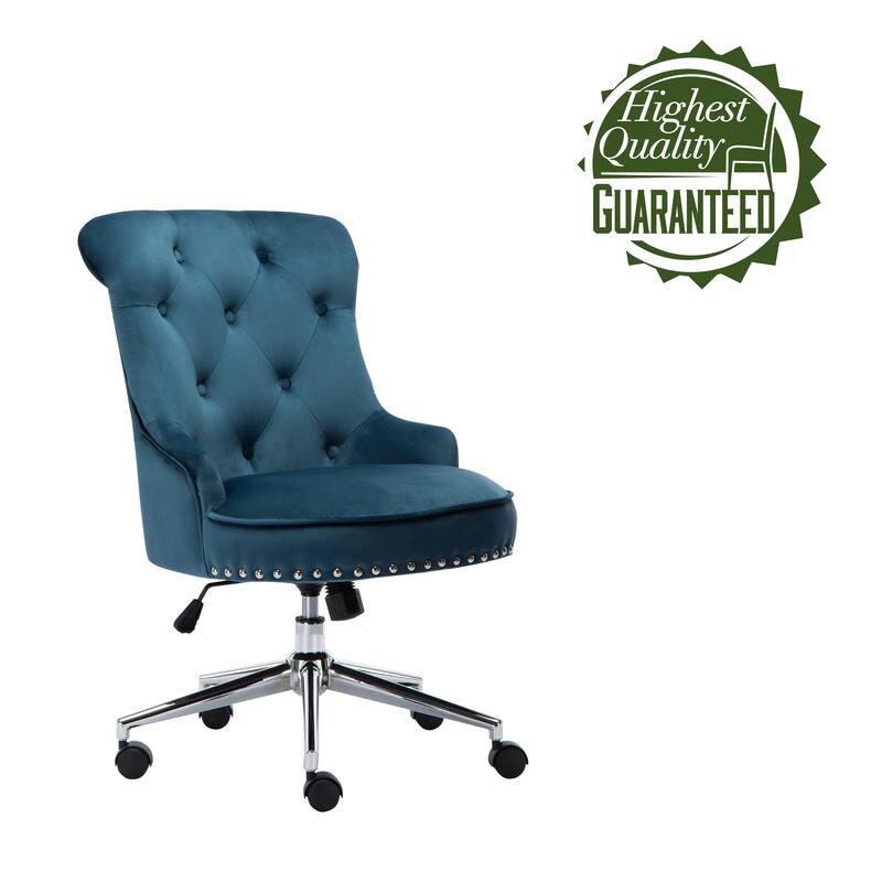 Porthos Home Jaron Office Chair - Tufted Wingback & Velvet Upholstery