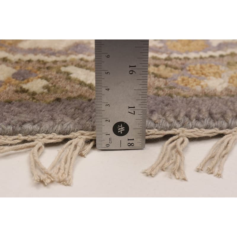 ECARPETGALLERY Hand-knotted Royal Oushak Grey, Purple Wool Rug - 7'0 x 7'0
