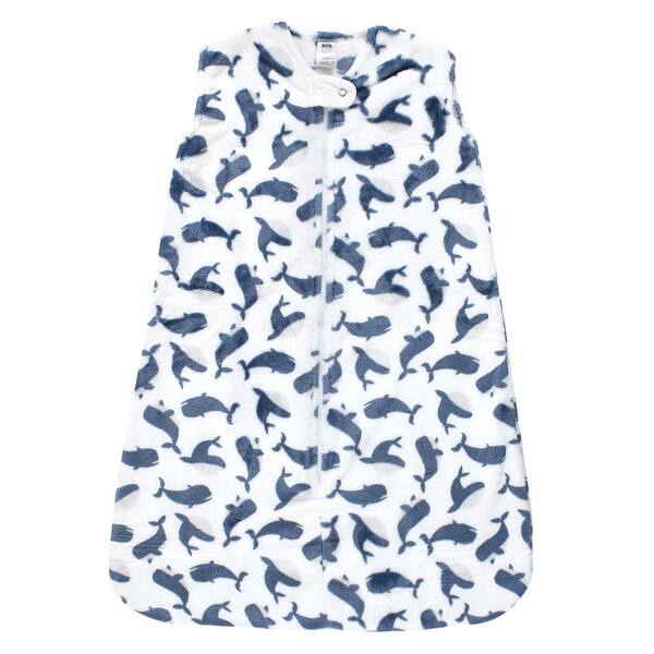 slide 1 of 1, Hudson Baby Infant Boy Plush Sleeping Bag, Sack, Blanket, Sleeveless Whale 0-6 Months - Sleeveless Whale