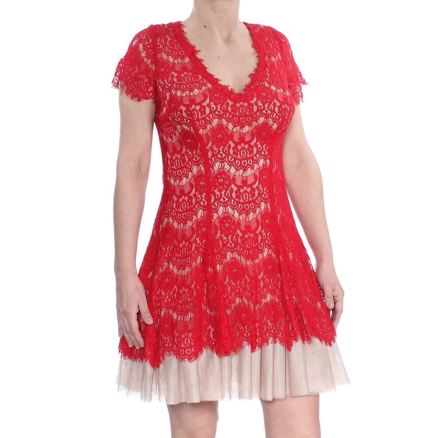 betsy & adam red dress