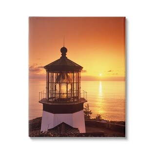 Stupell Lighthouse Beacon at Sunset Canvas Wall Art Design by Dennis ...