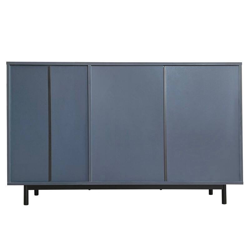 Wave Pattern Buffet Storage Cabinet with 2 Doors and 2 Drawers, Sideboard Cabinet Table with Adjustable Shelf