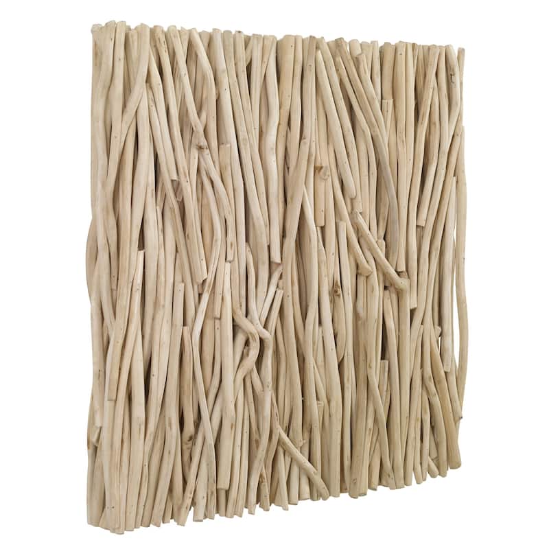 Bleached Teak Square Wall Decor - 24" - Beige
