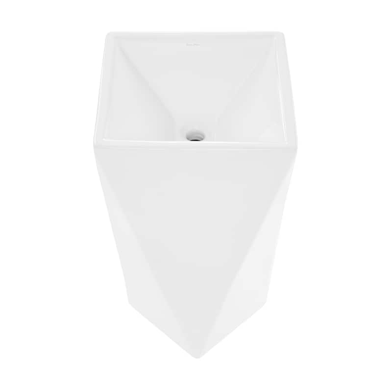 Sion One-Piece Pedestal Sink - 18.15" x 18.15" 32.25"