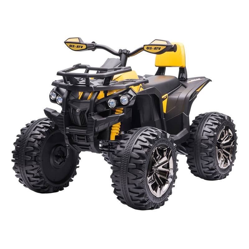12V Beach Car for Kids with USB, Yellow Ride on Motor Vehicle Toy with Music, Children's Car with Wear-Resistant Tires
