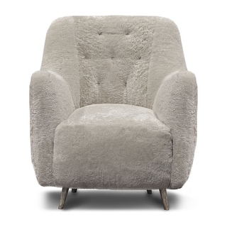 Molly 100% Shearling Sheepskin Tufted Accent Armchair - Bed Bath ...