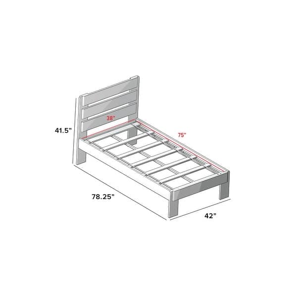 dimension image slide 1 of 5, Max & Lily Farmhouse Twin Bed with Plank Headboard and Storage Drawers