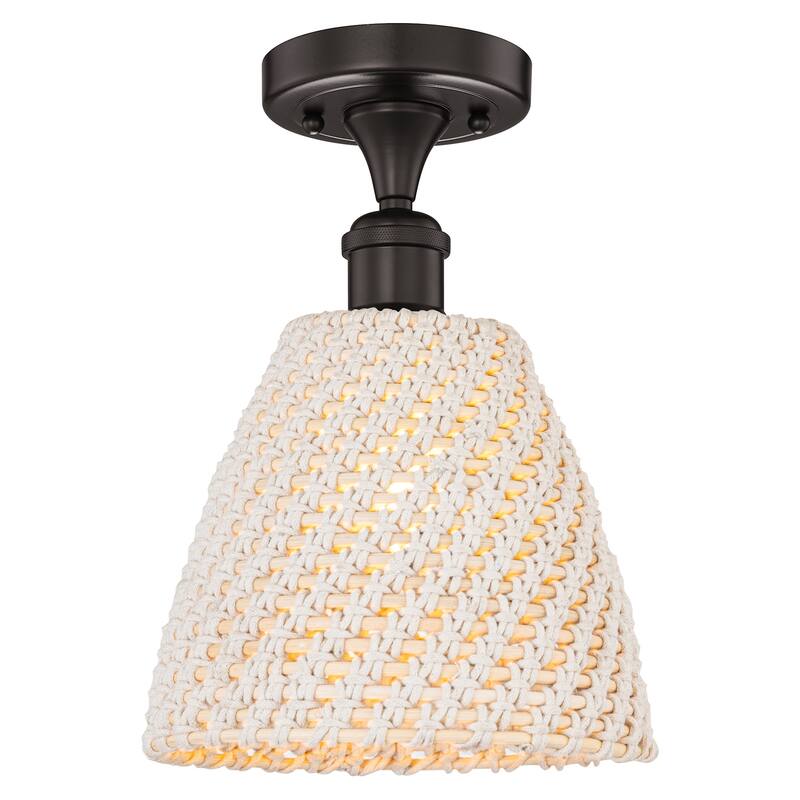 Innovations Lighting 616-1F-12-9 Bristol Natural Semi-Flush Bristol - Oil Rubbed Bronze / Natural
