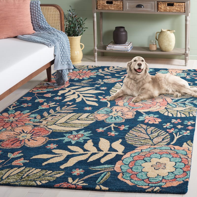 SAFAVIEH Handmade Jardin Consolata Country Wool Rug - 8' x 10' - Blue/Green