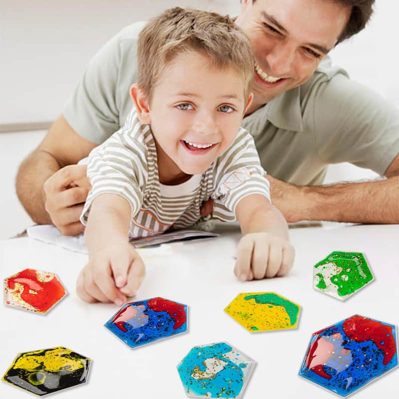 Art3d 12-Pack Colorful Flexible Liquid Play Mats for Children