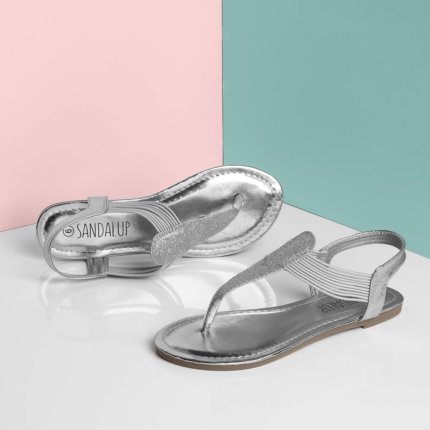 sandalup elastic flat sandals