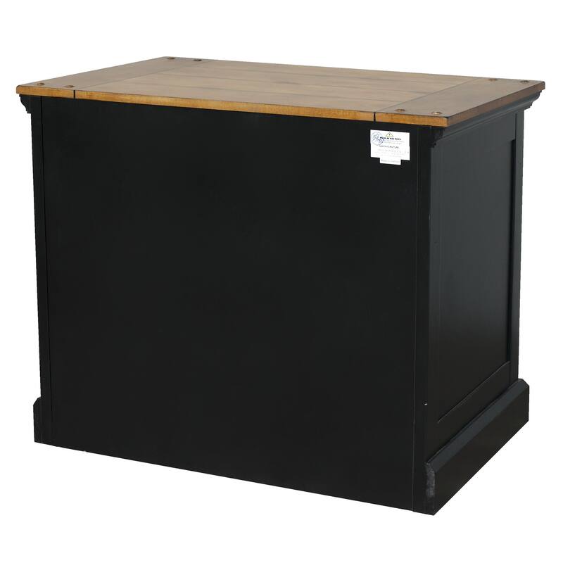 Toulouse Wood Lateral File With Legal/Letter File Drawer, Office Storage, Black